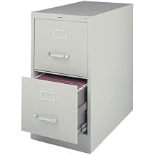 Lorell LLR42292 2-Drawer Vertical File, 15" x 22" x 28, Light Gray