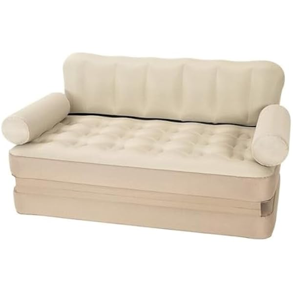 Sofa dmuchana 3 w 1, nadmuchiwana sofa do spania, łóżko dmuchane dla 2 osób, materac dmuchany dla gości, na kemping lub do użytku domowego, sofa dmuchana – SOFLINKA