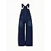 Baby Denim Overalls Girls Denim Overalls Wide Leg Adjustable Big Kids Bibs Overall Baggy Boys Y2K Jean Jumpsuits with Pocket Blue 11-12 Years