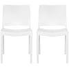 WestinTrends Playa Modern Polypropylene Stackable Plastic Patio Dining Chair Set of 2, White