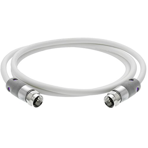 Mediabridge™ Coaxial Cable (1.5 Feet) With F-Male Connectors – Dual Shielded - Flex Series - Digital Audio/Video Cable - White - (Part# Cj01-Mwf-N1) #TOP2