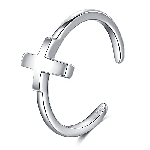 Toe Rings 925 Sterling Silver Cross Toe Rings For Women Open Toe Rings Cross Cuff Toe Rings Adjustable Beach Toe Rings Second Toe Finger Rings Sea Toe Rings #TOP25