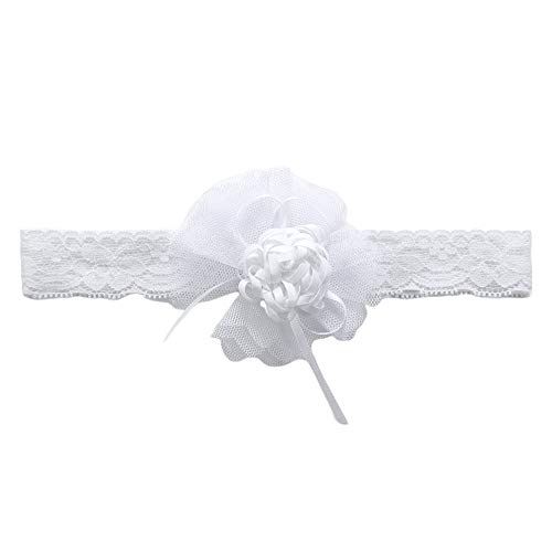 Niubao Baby Girls Delicate Handmade Flowers Baptism Christening Embroidered With Headband For 0-12 Months (9-12M, White) #TOP5