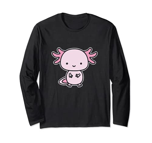 Axolotl Inside Pocket Watching You, Walking Fish Axolotl Long Sleeve T-Shirt, Black