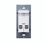 Leviton OSSMD-MDW Dual-Relay, Multi-Technology Wall Switch Sensor, 2400 sq. ft. Major & 400 sq. ft. Minor Motion Coverage, White