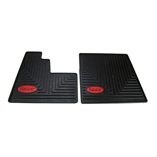 Peterbilt Motors Semi Truck OEM Ribbed Slush Style Rubber Front Floor Mats #FMPBSLUSH-NG-Set Black
