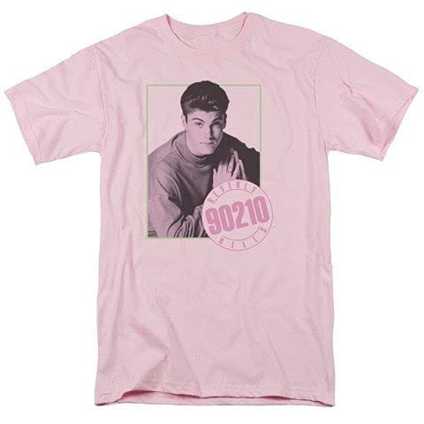 Trevco Unisex 90210 West Beverly Hills High Adult T-Shirt, David Pink, Large
