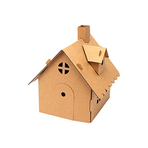 Eastuy Casita cartón, House Cartón | Juguetes Papel para Cultivar la Habilidad práctica, la Paciencia, la concentración y la imaginación los niños Tablero KT nítido para Regalos