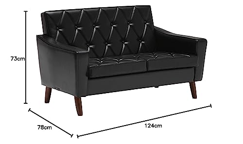 【カリモク正規品】 カリモク60 ロビーチェア 2シーター スタンダードブラック U36212BDK ソファー karimoku 幅124ｃｍ×奥行78×高さ73×座高39cm [3]