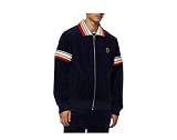 Sergio Tacchini Men's Goran Velour Track Jacket, Maritime Blue, Large