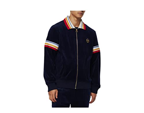 Sergio Tacchini Men's Goran Velour Track Jacket, Maritime Blue, Large #TOP6