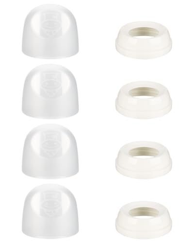 4 Pack Baby Bottle Ring Collars and Cap for Evenflo Wide Neck 5oz & 9oz Baby Bottle