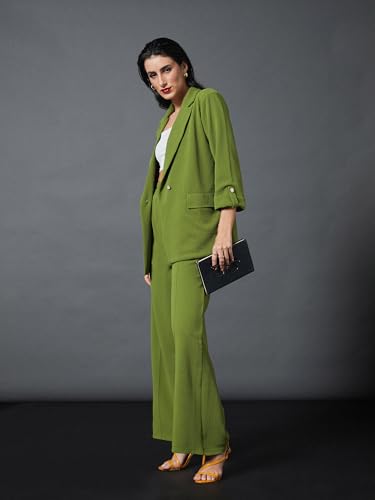 Image of Sassafras worklyf Women's Blazer Regular Fit Full Sleeves Longline Front Open Show Pocket - Casual Workwear Blazers