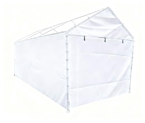 Rutile 10x20 Carport Replacement Sidewall, 180G PE Waterproof & UV Protected Sidewall Cover (White, Sidewall Panel w/o Mesh Windows) by Rutile - Used condition - Image 3