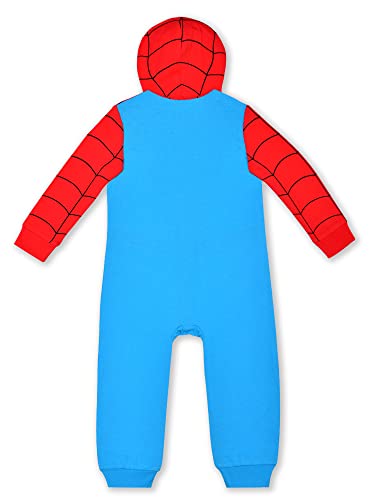 Marvel Hulk, Captain America, Iron Man or Spider-Man Boys Zip Up Hooded Coverall for Infant and Toddler2