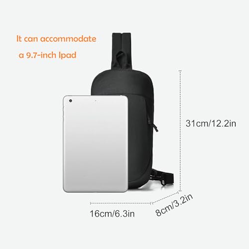 Anti Theft Sling Backpack Cross Body Bag for Men and Women RFID Travel Shoulder Bag Lightweight Durable Sling Bags for Men (black)2