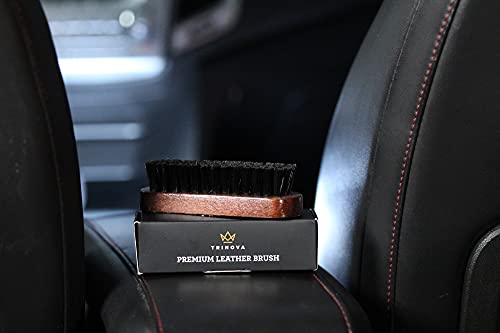 Trinova Leather Brush For Cleaning Upholstery, Cleaner Car Interior, Furniture, Couch, Sofa, Boots, Shoes And More. Premium Quality #TOP4