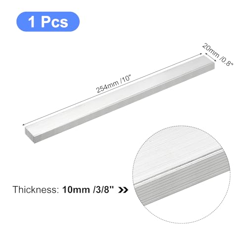 Image of uxcell Square Aluminum Flat Bar, 3 /8 inch Thick 0.8 inch Width 10 inch Length Square Aluminum Bar 6061 Aluminum Flat Plate, 10 x 20 x 254mm T6511 Solid New Mill Stock for Industrial Building