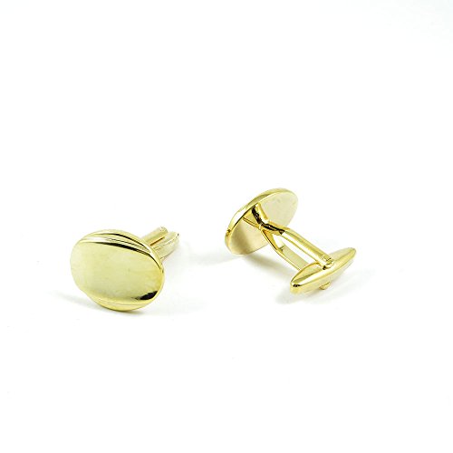 1 Pair Cufflinks Cuff Links Classic Fashion Jewelry Party Gift Wedding 522205 Golden Round