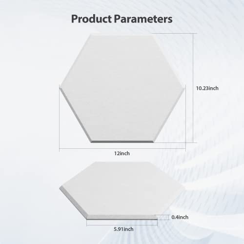 Image of 12 Pack Hexagon Acoustic Panels Self Adhesive Sound Proof Foam(Snow White)