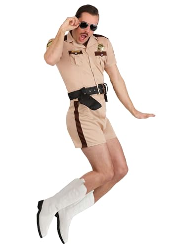 Reno 911 Lt Dangle Costume for Men with Badge, Name Tag, Belt Holster, Shirt & Shorts - Movie Character Halloween Outfit Small