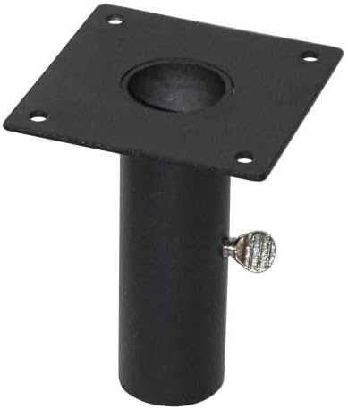 Panacea Woodlink Pole Collar Adapter for 1 Inch Pole, Steel Mounting Plate for Bird Houses and Bird Feeders, Pole Mount Bracket with Thumbscrew for Outdoor Display, Black Steel Pole Adapter