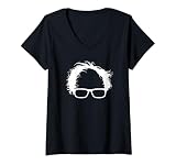 Womens Bernie Sanders Hair And Glasses Bernie V-Neck T-Shirt