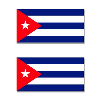 GRAPHICS & MORE Cuba Cuban Country Flag - Sheet of 2 - Window Bumper Stickers