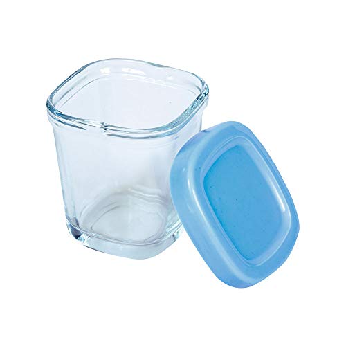 Potes de Vidro Para Armazenamento de Leite Materno - Clingo, Azul