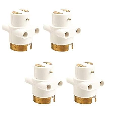 Adapter Holder with Bulb, Holder and Plug Socket, 240 Volts Long Life Heavy Brass Parts, 2 ports for 2 pin (White, 6 Amp, Pack of 4)-image-27