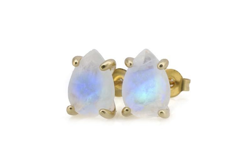 Boucles d'oreilles pierre de lune et argent 925 de qualité gemme - 2
