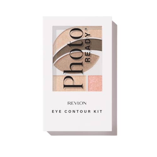 Revlon PhotoReady Eye Contour Kit Neutral Eyeshadow Palette, Wet/Dry Shimmer, 5 Shades, Double-Ended Brush, PACKAGING MAY VARY, 505 Impressionist, 0.1 oz