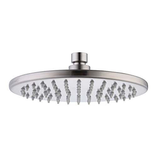KES ALL METAL 8-Inch Shower Head Fixed Mount Rainfall Style Stainless Steel, Brushed