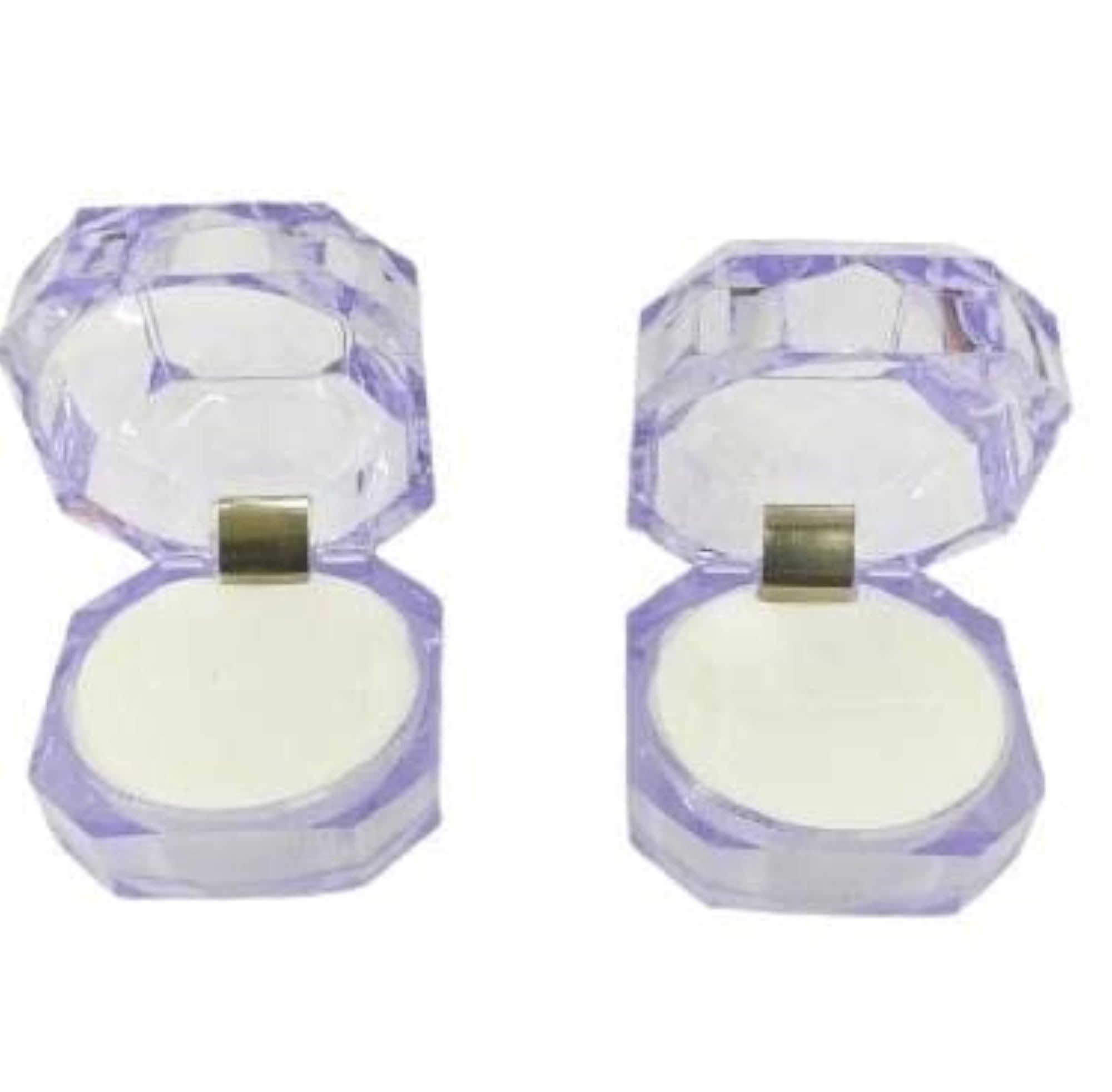 Beauty Tool Clear White Crystal Transparent Jewelry Ring Box