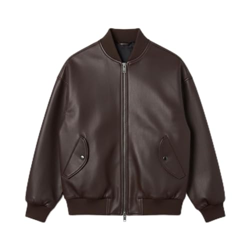 Oversized Vegan Leather Bomber Jacket for Men & Women |