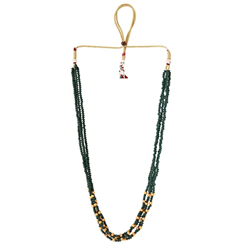 Image of Yellow Chimes Jewellery Set for Women and Girls Beads Jewellery Set for Women| Green Beads Necklace Set | Birthday Gift for girls and women Anniversary Gift for Wife