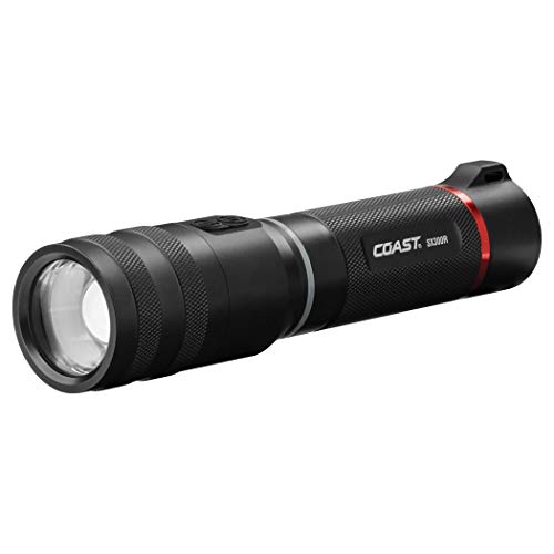 Coast SX300R 850 Lumen Rechargeable Focusing C.O.B. LED Flashlight with Magnetic Tail Cap, red