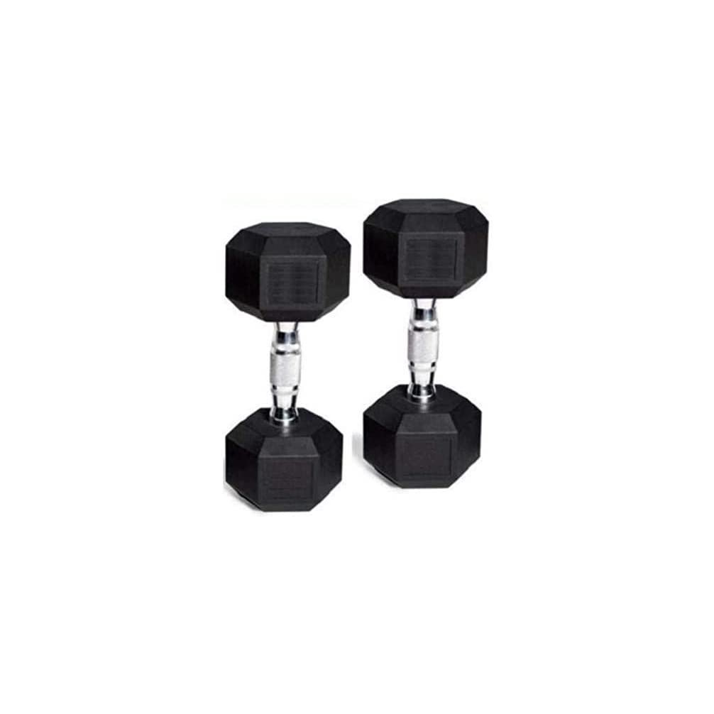 TA Sport IR92022 27.5 kg Rubber Hexagonal Dumbbell