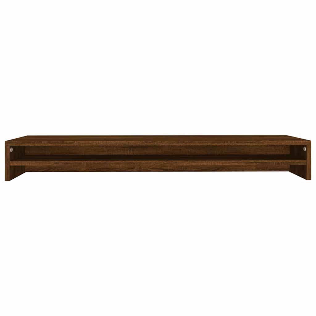 vidaXL Soporte Monitor Elevador Armario de Escritorio Pantalla Portátil Mesa Estante Exhibición Madera Contrachapada Roble Marrón 100x24x13 cm