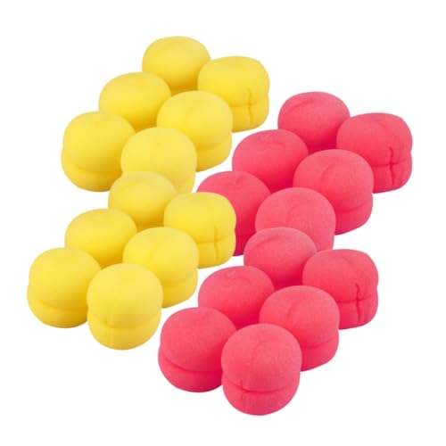 Ipetboom 4 Sets Hair Curler Sponge Balls for Women Creative DIY Mushroom Hair Styling Tool Lightweight and Easy to Use Hairdressing Sponge Rollers Red Yellow