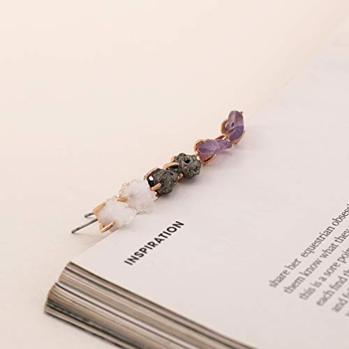 925 Sterling Silver Druzy Tragus Ball Stud Earrings Set, Hypoallergenic Cute Dainty Chakra Gemstone Resin Earring Jewelry For Women Men Girls (Natural Druzy) #TOP3