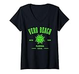 Photo Gallery donna souvenir dal design vintage in stile vintage di vero beach florida maglietta con collo a v Photo Gallery donna souvenir dal design vintage in stile vintage di vero beach florida maglietta con collo a v