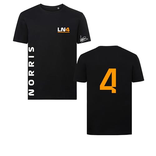 Childrens Studio T SHIRT 24 Signature Collection Lando Norris 4 F1 T-Shirt 4 F1 Racing Tee Free UK Shipping (9-10 Years, Black)