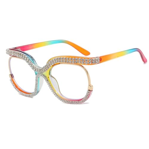 Lunettes de soleil à strass pour femmes monture large avec cristaux et protection UV400