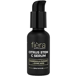 Fièra Vitamin C Serum with Hyaluronic Acid & Citrus Stem Cells – Anti-Aging Brightening, Firming, Hydrating Serum for Mature Skin, Reduces Dark Spots, Fine Lines & Boosts Radiance – 1 FL. OZ. / 30 ML