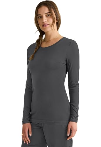 Image of Healing Hands Underscrub Long Sleeve Women Knits Scrub Tops | Soft Cotton Blend Knit, Breathable Stretch Comfort, Machine Wash, Easy Care Fabric, Ideal For Layering Under Scrubs