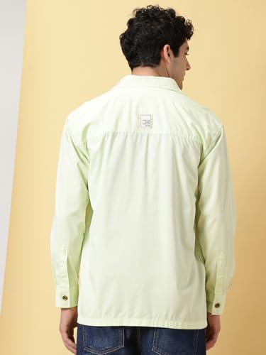 Image of Thomas Scott Men's | Solid | Full Sleeve | Oversized Fit | Cotton Blend | Spread Collar | Casual Shirt