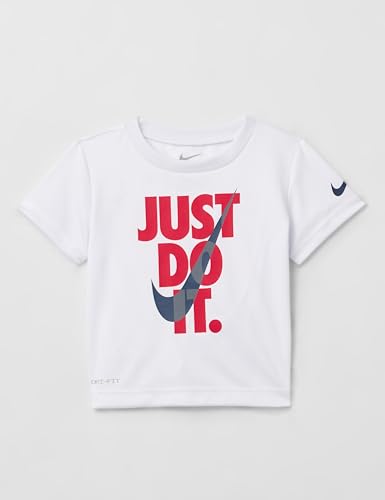 Image of Nike Boys Polyester Solid Little 2 Piece Swoosh T-Shirt Tee & Mesh Shorts Set