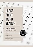 Large Print 12x12 Word Search Midsize Edition: Relaxing Puzzles for Adults & Seniors (Volume 1: Everyday Life)