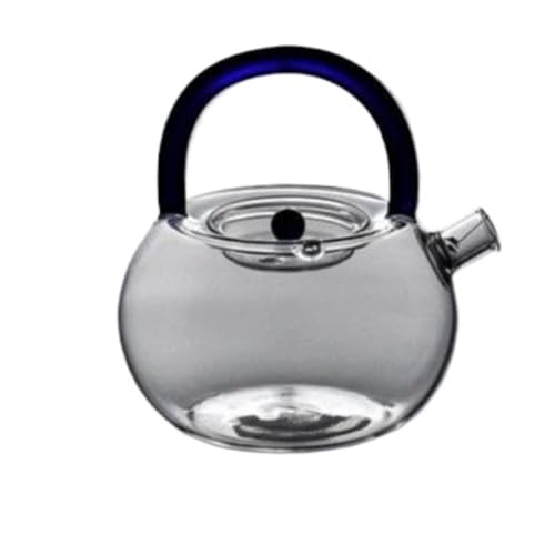 Diggly 透明ガラス ティーポットを沸騰させる 厚くする ビームポット ケトル 電気セラミックヒーター やかん ガラスのティーポット (ブルー)